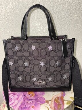 Coach Signature Star Jacquard Tote in Black